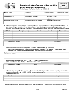 Prior Authorization Request - Hearing Aids