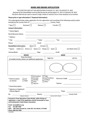 Texas Brand Mark Application