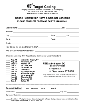 Target Coding Seminar Registration Form