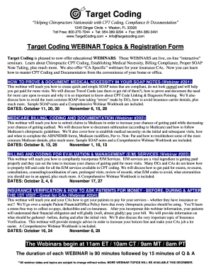 Target Coding Webinar Registration Form