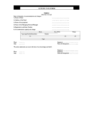 Luxury Tax Form