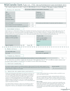 NISA Transfer Form Plan 124
