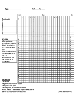 Pain Medication Tracking Form