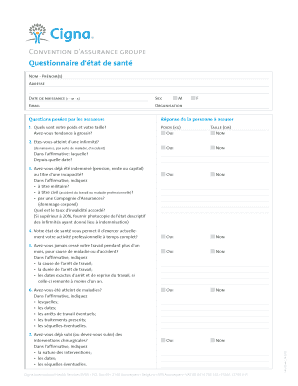 Questionnaire d'état de santé