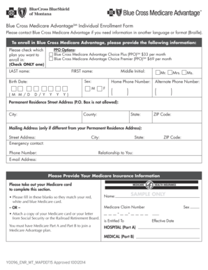 Blue Cross Medicare Advantage Enrollment Form