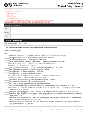 Genetic Testing Medical Policy Form