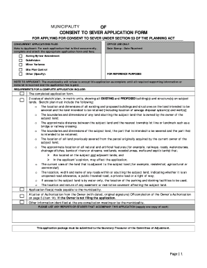 Consent to Sever Application Form