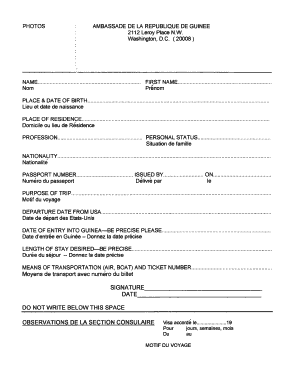 Guinea Visa Application Form