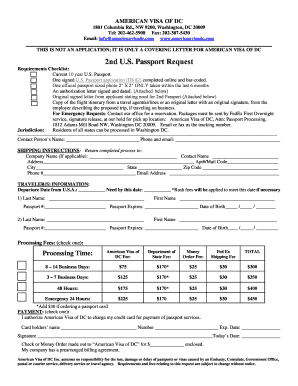 US Passport Application Cover Letter