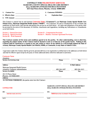 CONTRACT FOR PHLEBOTOMY SERVICES MARICOPA COUNTY SPECIAL - mihs