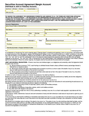 Securities Account Agreement Margin Account