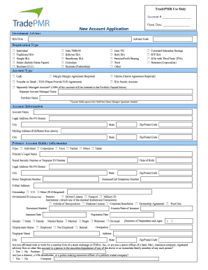 New Account Application Form