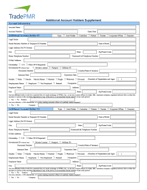 Additional Account Holders Supplement