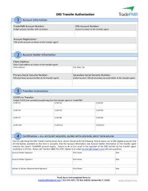 DRS Transfer Authorization Form