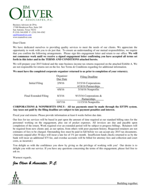 Tax Preparation Engagement Letter