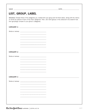 Classroom Grouping Activity Form
