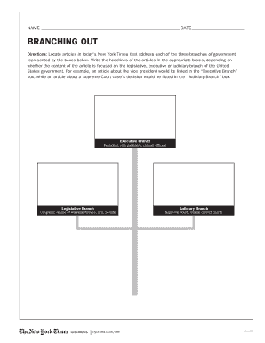 Branching Out Activity Sheet