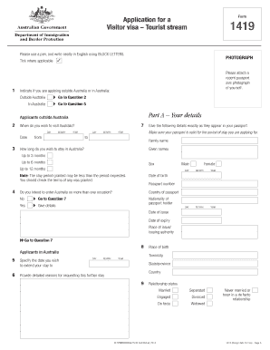 Visitor Visa Application Form 1419