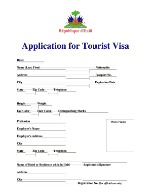Application pour visa touristique en Haïti