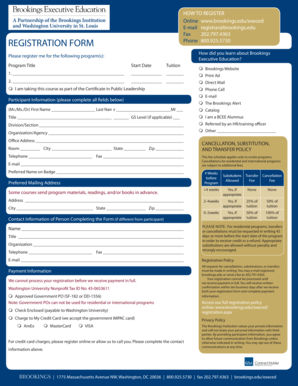 Brookings Executive Education Registration Form
