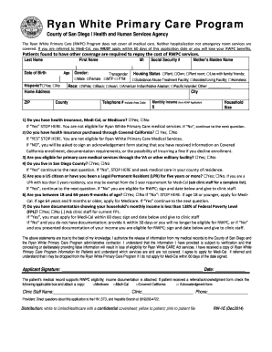 Ryan White Primary Care Application