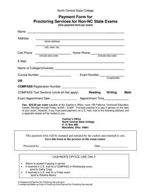 Payment Form for Proctoring Services