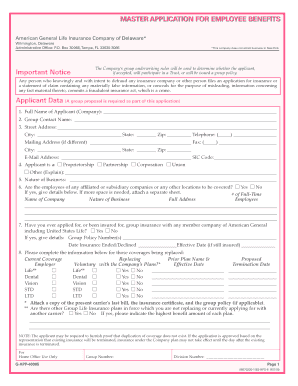 Employee Benefits Application Form