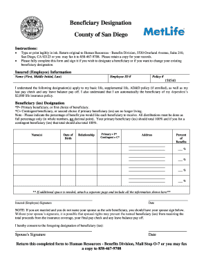 Beneficiary Designation Form