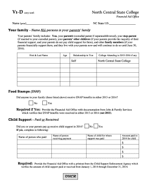 North Central State College Financial Aid Form