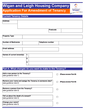 Wigan and Leigh Tenancy Amendment Application