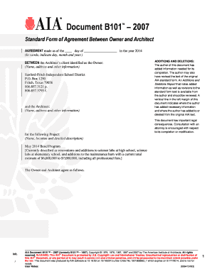 Standard Form of Agreement Between Owner and Architect