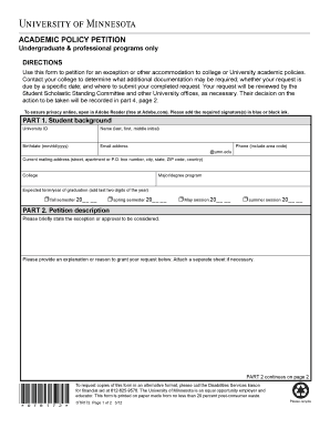 Academic Policy Petition Form