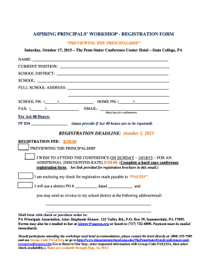 PP Regis form - Oct2015 - Conference - paprincipals