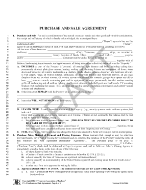Tennessee Purchase and Sale Agreement