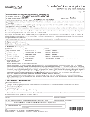 Schwab One Account Application