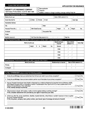 Assurity Life Insurance Application Form