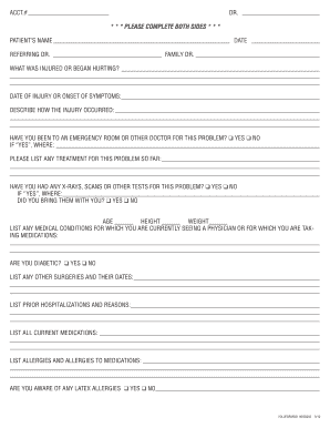 Patient Medical History Form