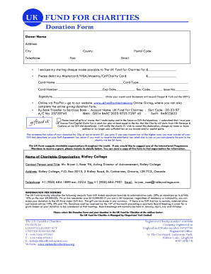UK Fund for Charities Donation Form