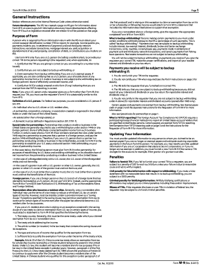 Form W-9 Tax Exemption