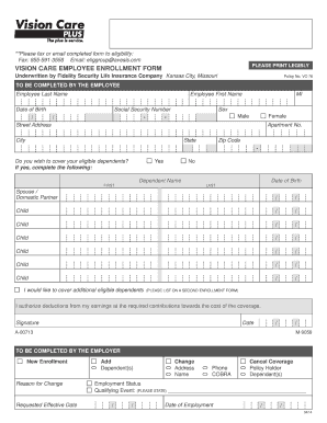 Vision Care Employee Enrollment Form