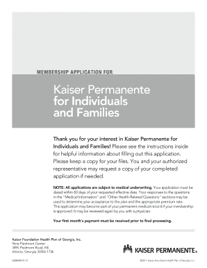 Kaiser Permanente Membership Application