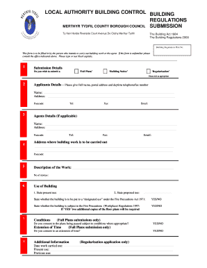 UK Building Regulations Application Form