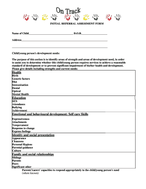 Initial Referral Assessment Form