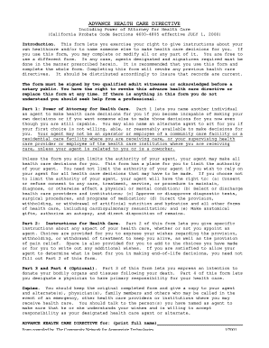 California Advance Health Care Directive