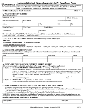 Accidental Death & Dismemberment Enrollment Form