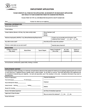 Employment Application Form