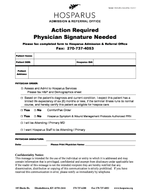 Hosparus Hospice Admission Form