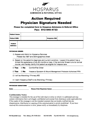 Hosparus Patient Admission Form