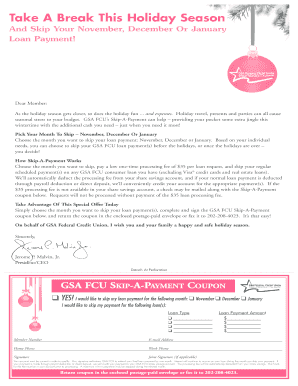 GSA FCU Skip-A-Payment Holiday Offer