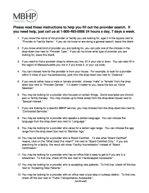 Provider Search Form